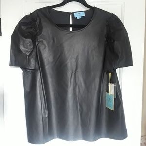Faux Leather Top